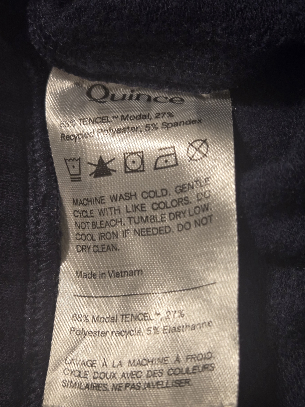 Quince Supersoft Fleece Joggers Navy Blue Size M - Picture 4 of 5